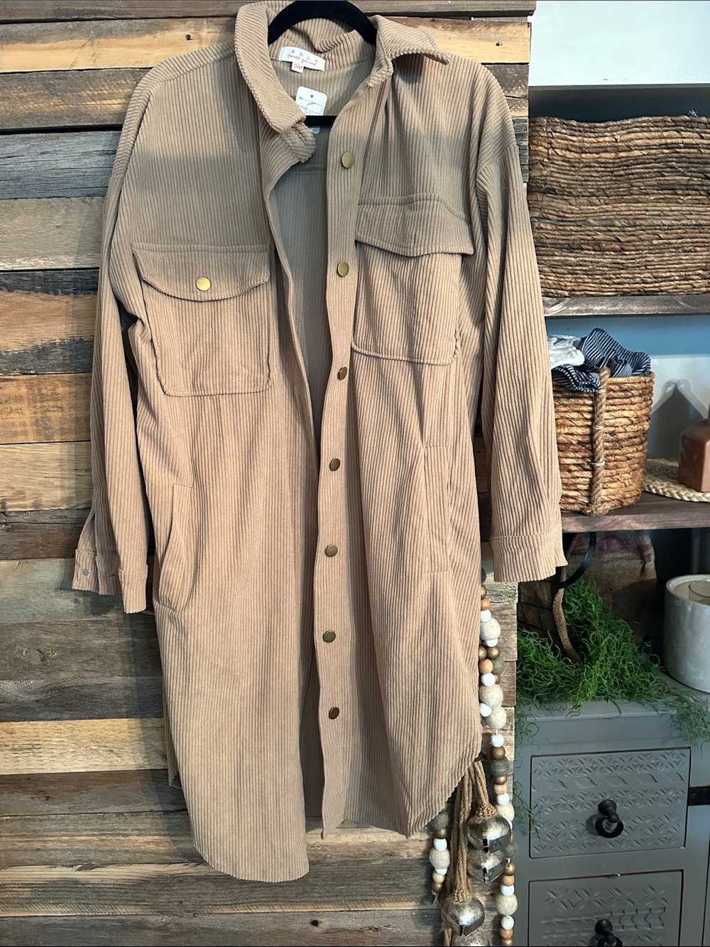 Sweet Storm Tan Corduroy Trench Coat